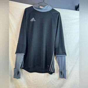 Adidas Xl Men’s  Mock neck long sleeve black gray Climacool Shirt